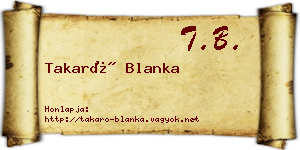 Takaró Blanka névjegykártya
